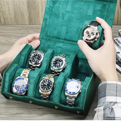Étui pour 6 montres en cuir hexagonal