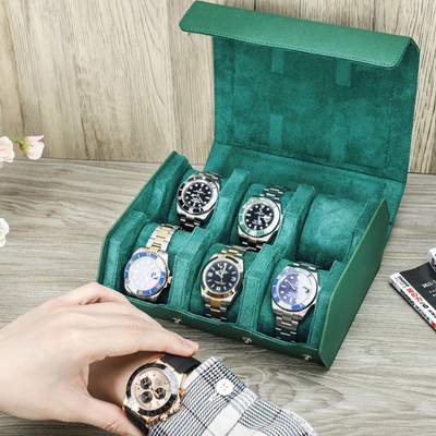 Étui pour 6 montres en cuir hexagonal