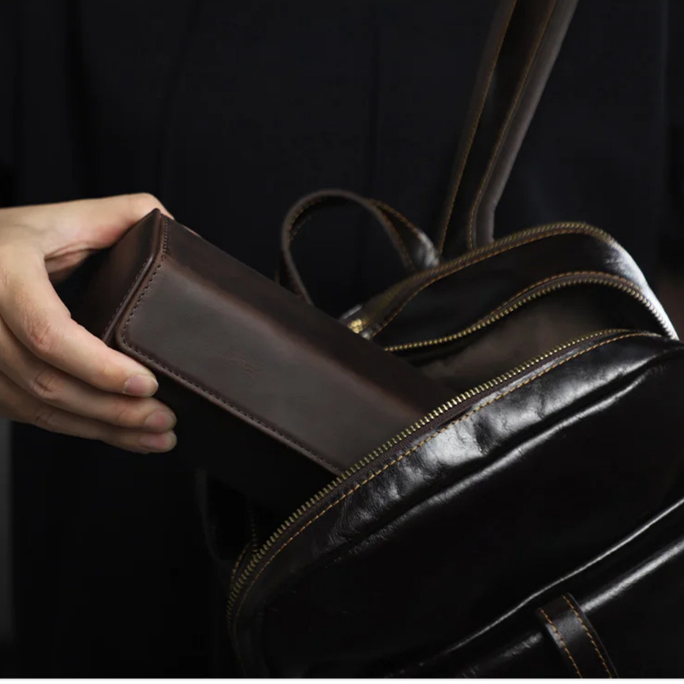 Étui 4 montres hexagonal en cuir