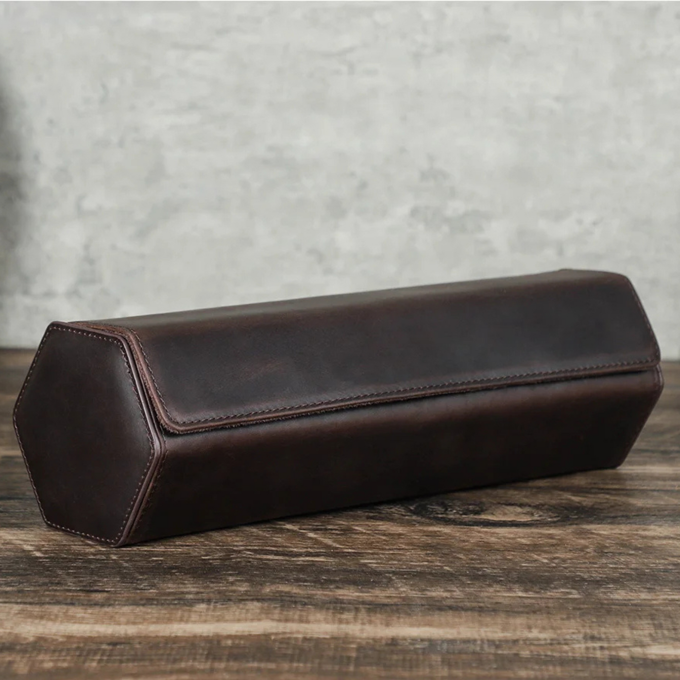 Étui 4 montres hexagonal en cuir