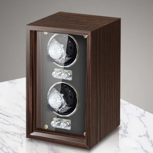 Remontoir 2 montres en bois et velours