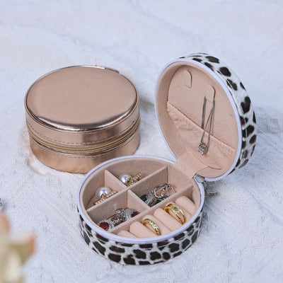 Boîte à bijoux de poche en cuir rigide