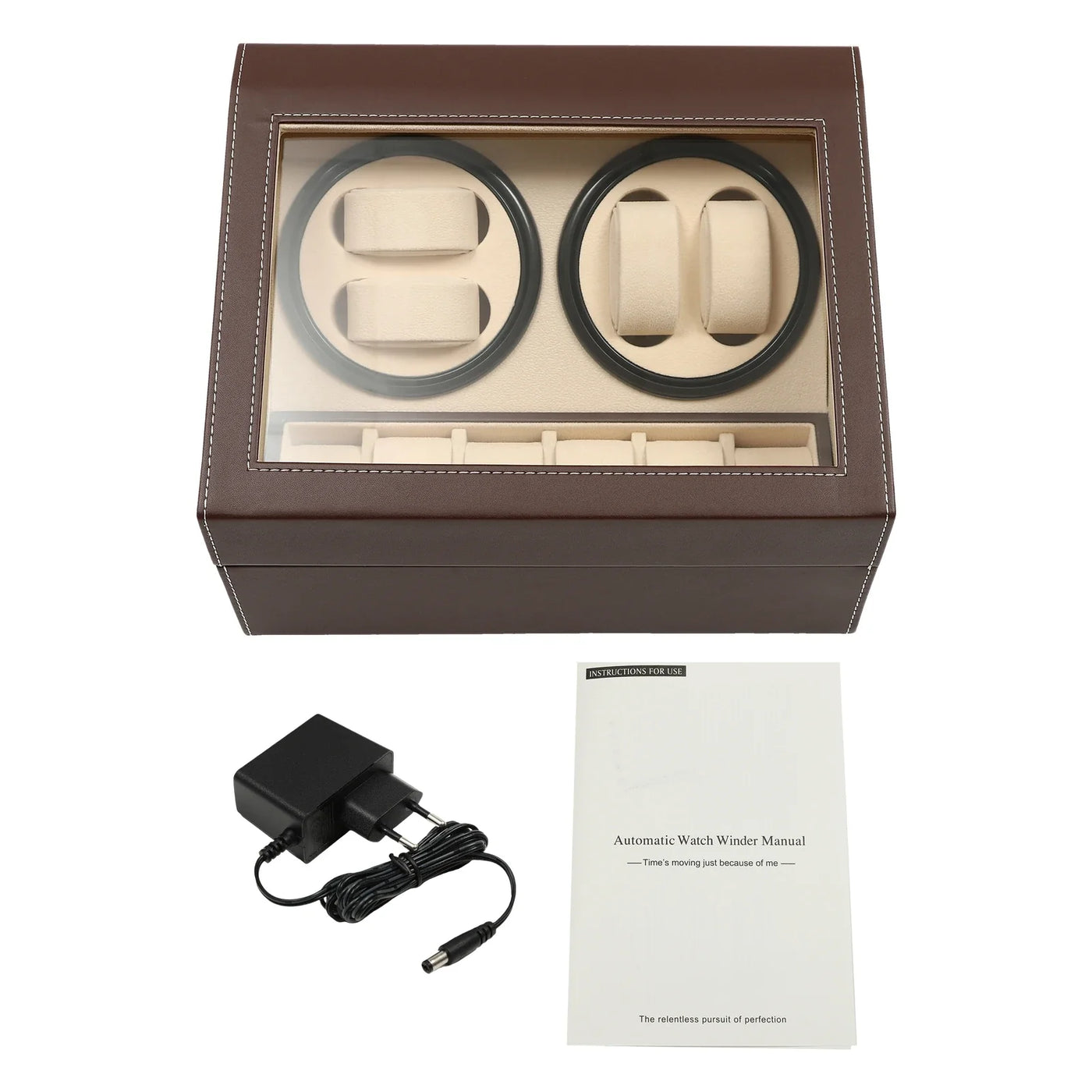 Remontoir rotative en cuir aux finitions élégantes