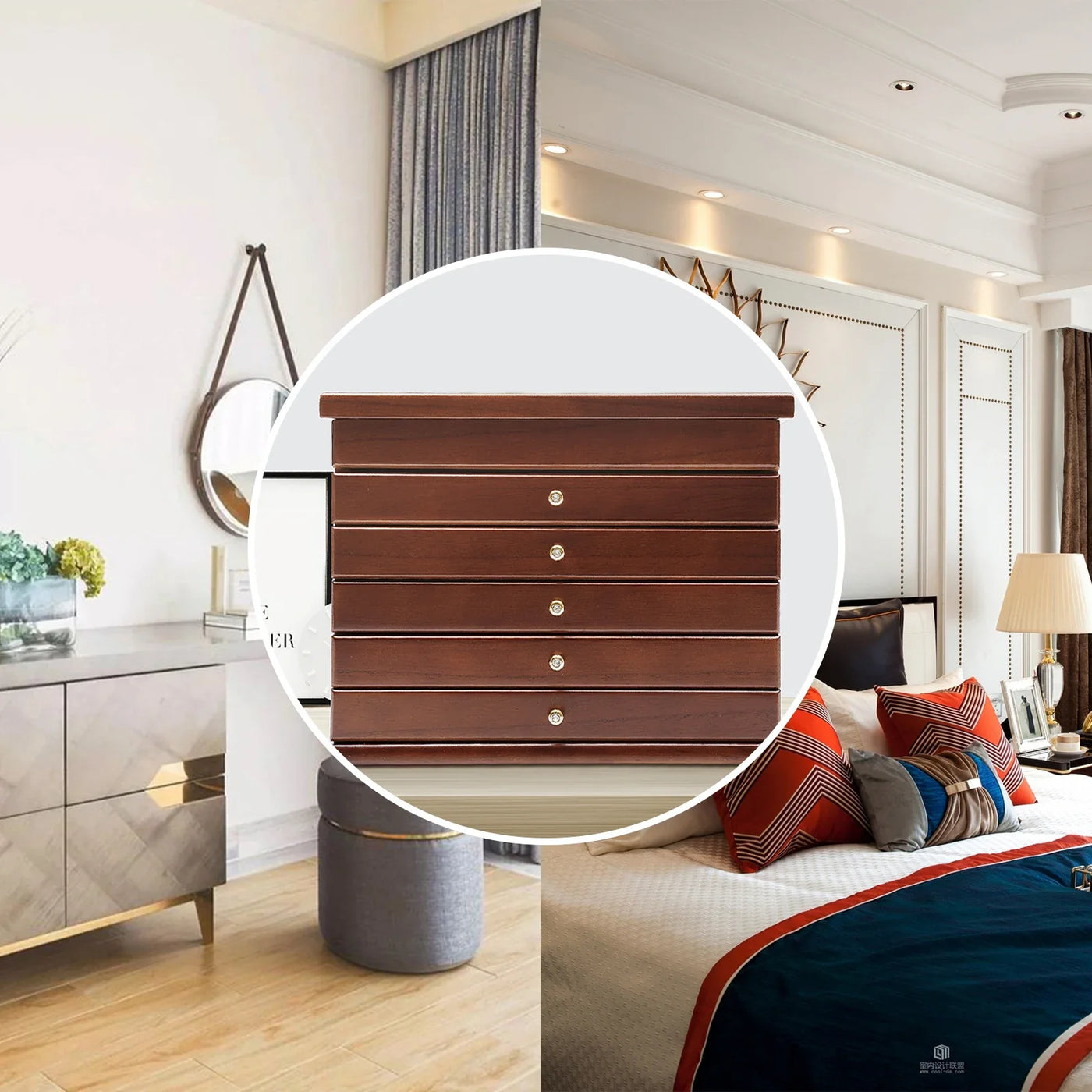 Boîte à bijoux élégante en bois