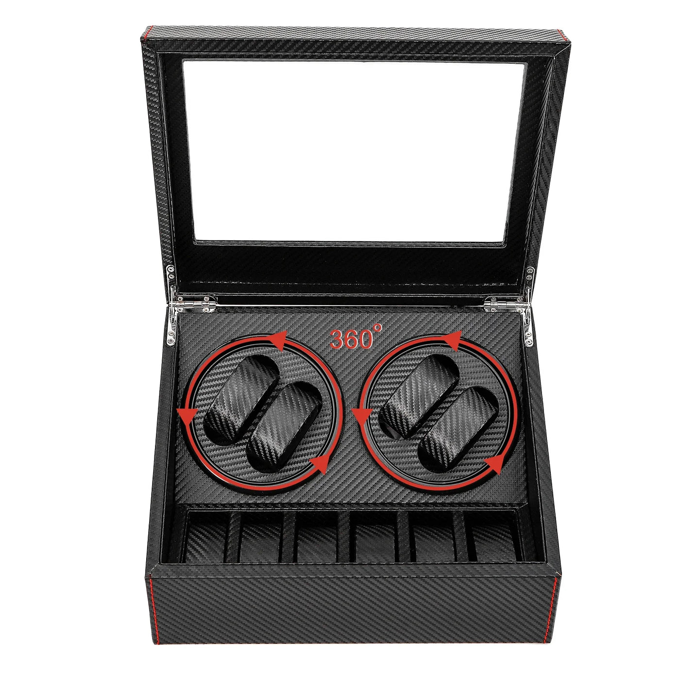 Remontoir à montres noir finition carbone