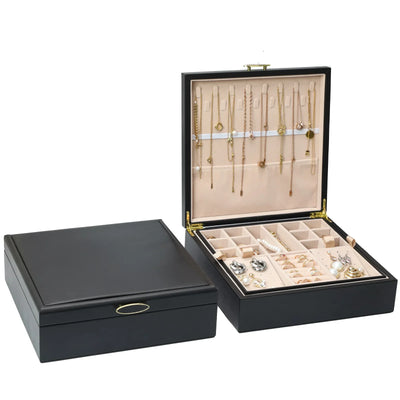 Boîte à bijoux en cuir rigide