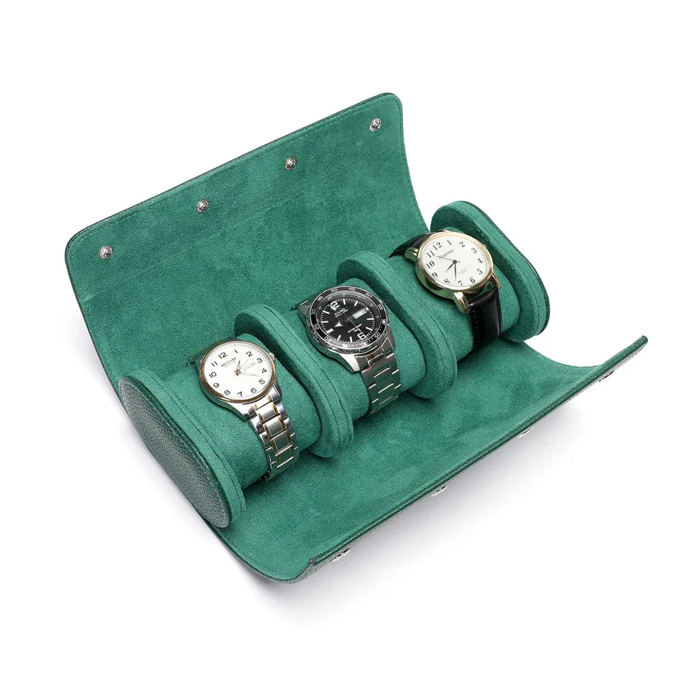 Étui 3 montres en cuir compact