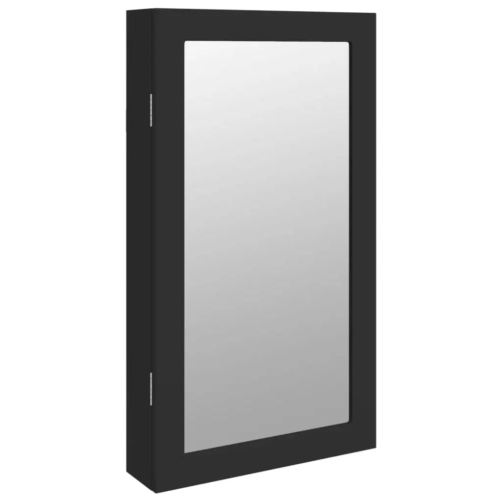 Armoire À Bijoux Noir Avec Miroir Led Mural