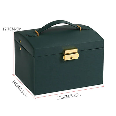 Boîte à bijoux à trois niveaux avec fermeture arquée