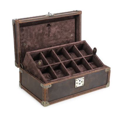 Boîte à montres en cuir brut