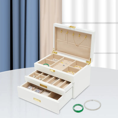Boîte à bijoux 3 niveaux style japonais – Design raffiné et capacité généreuse