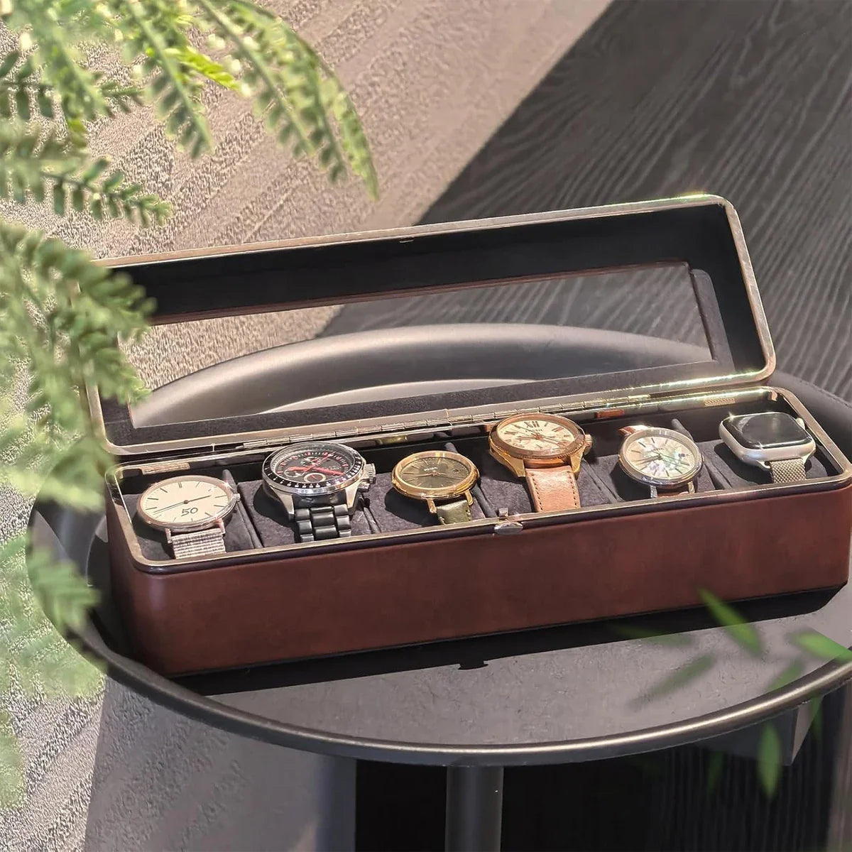 Boîte à montres - 6 emplacements en cuir