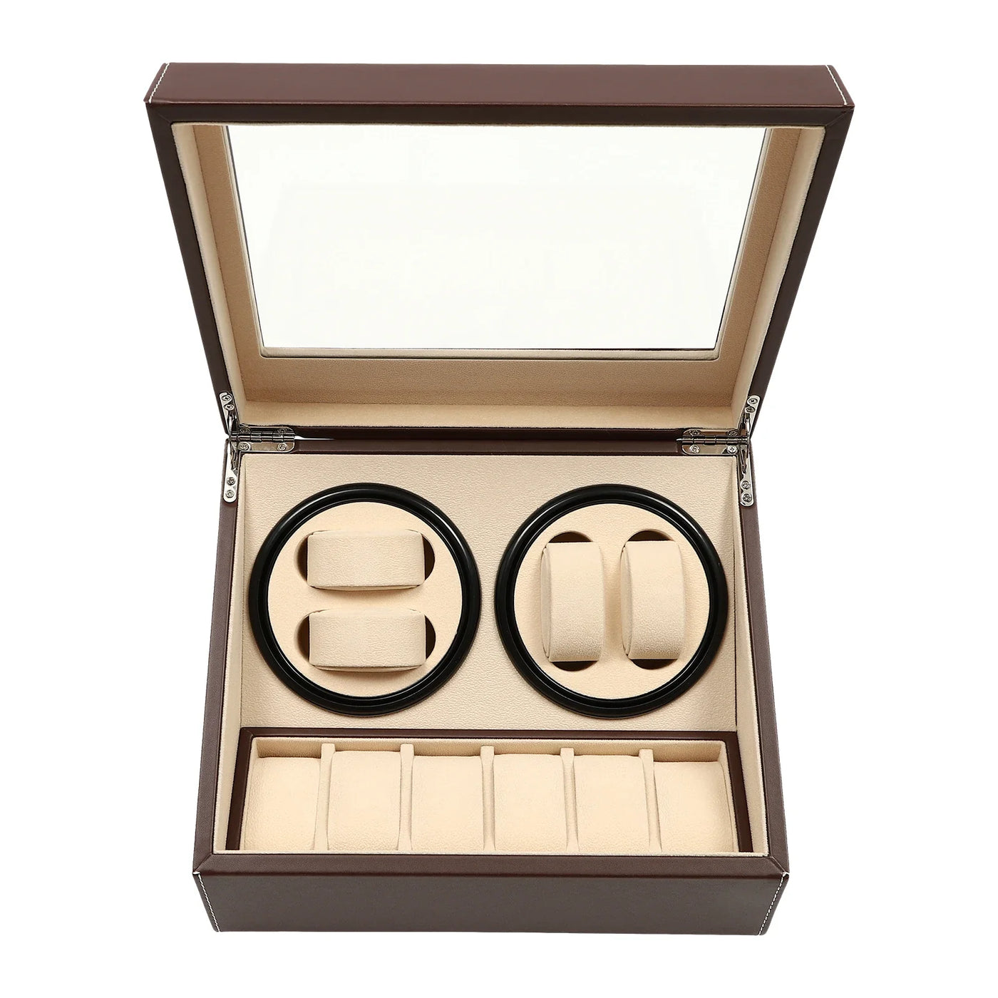 Remontoir rotative en cuir aux finitions élégantes