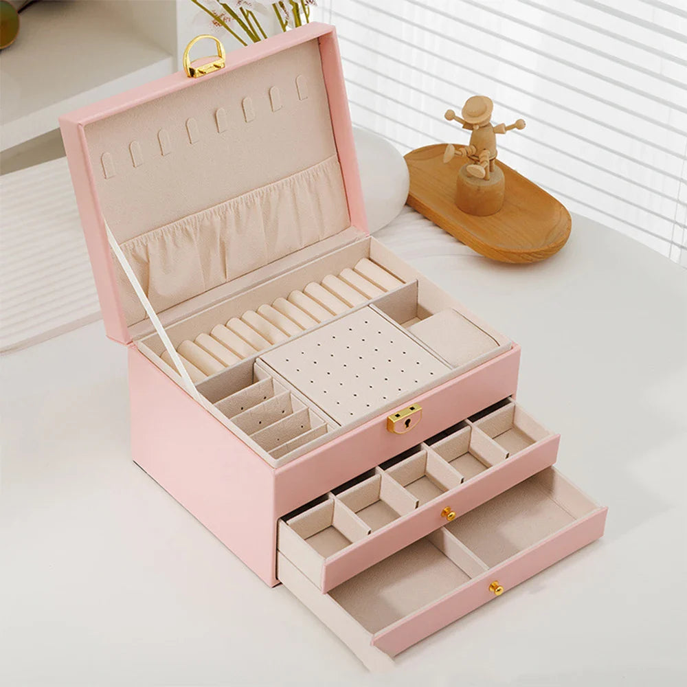 Boîte à bijoux double niveau