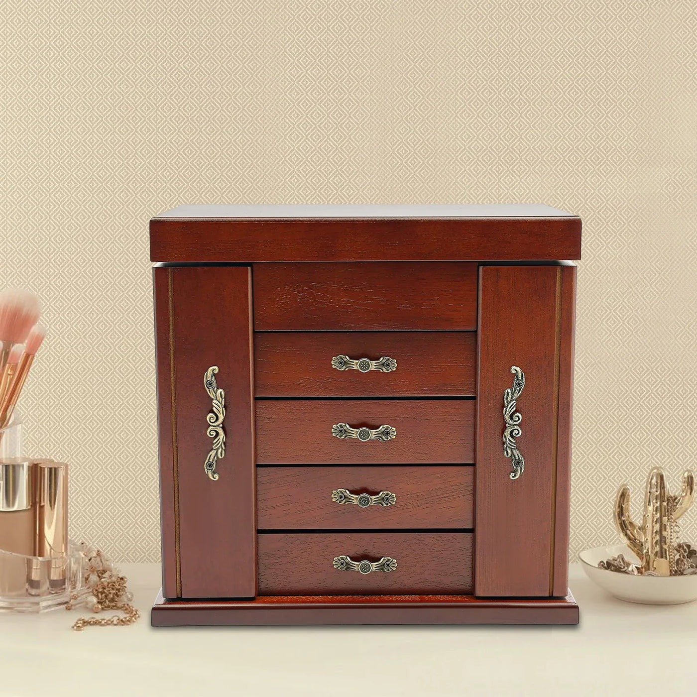 Boîte à bijoux en bois style art déco