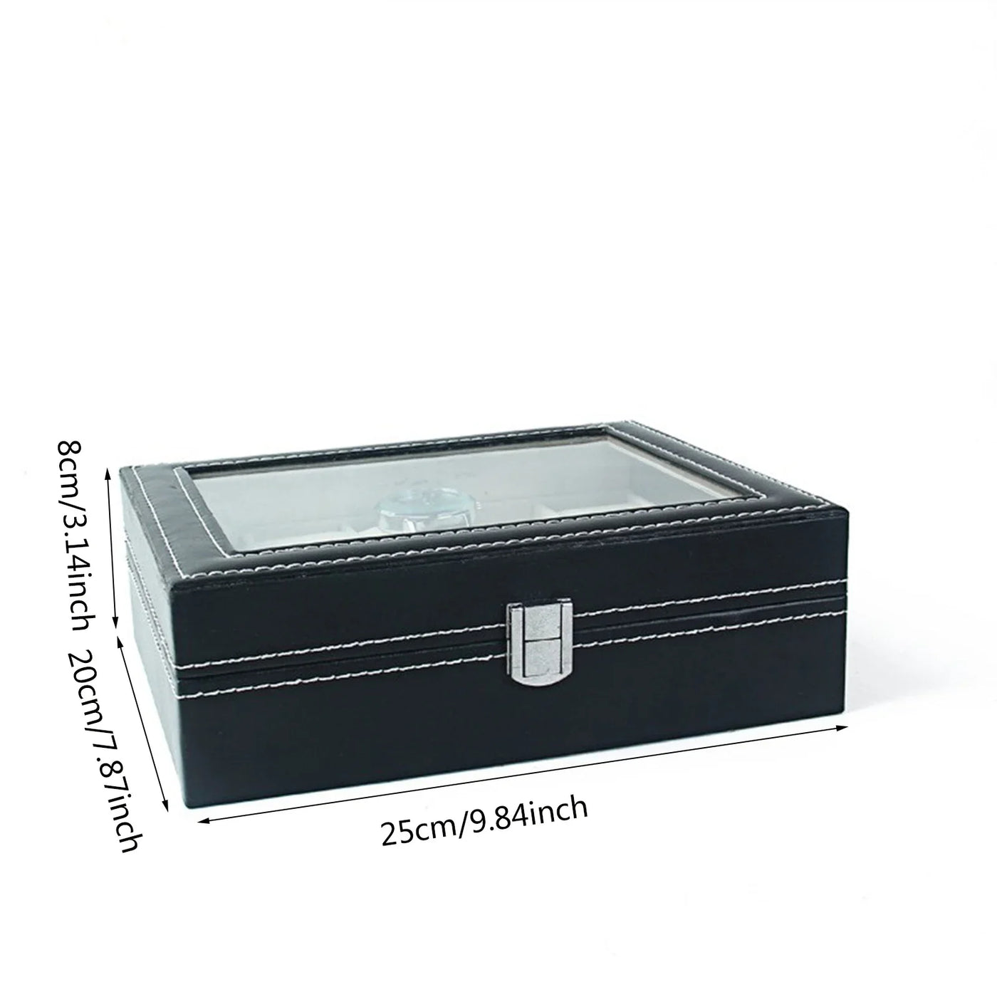 Boîte à montres en cuir noir