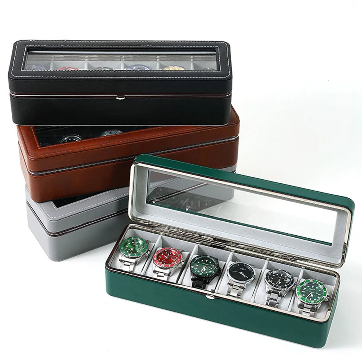 Boîte à montres - 6 emplacements en cuir