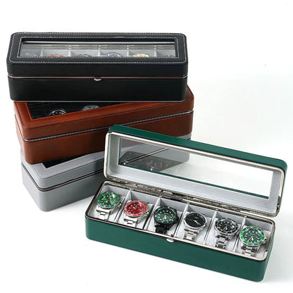 Boîte à montres - 6 emplacements en cuir