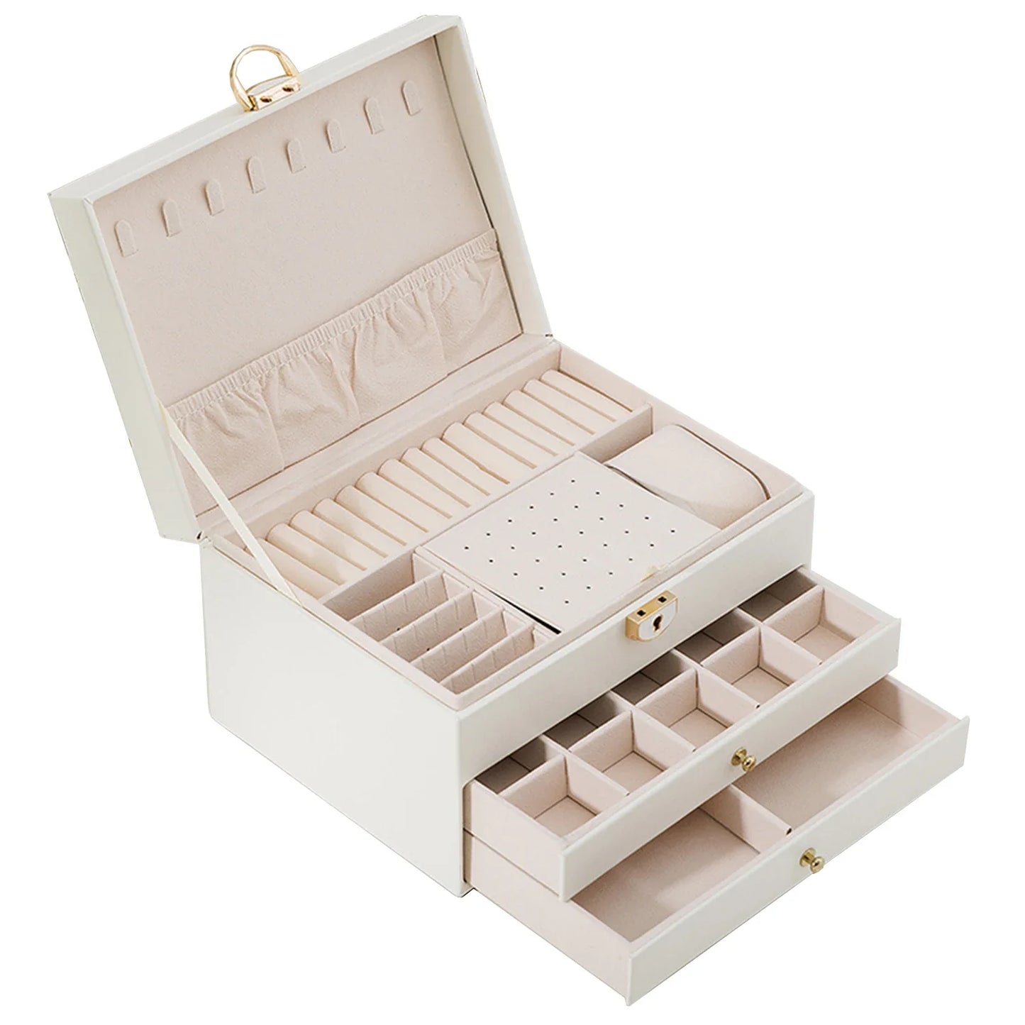 Boîte à bijoux double niveau