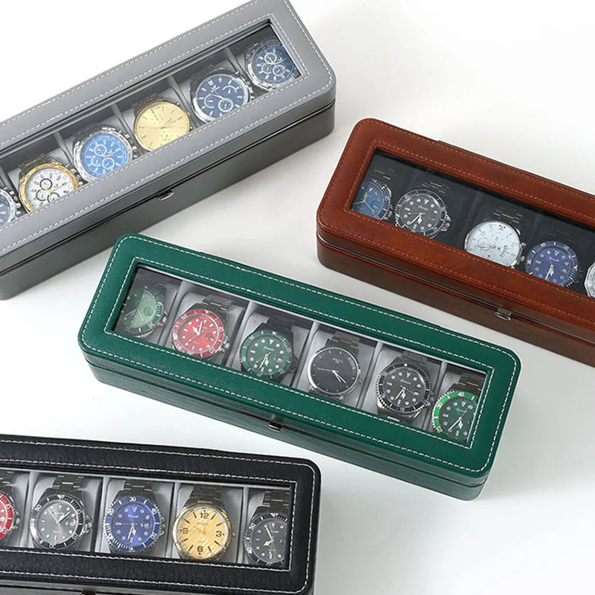 Boîte à montres - 6 emplacements en cuir