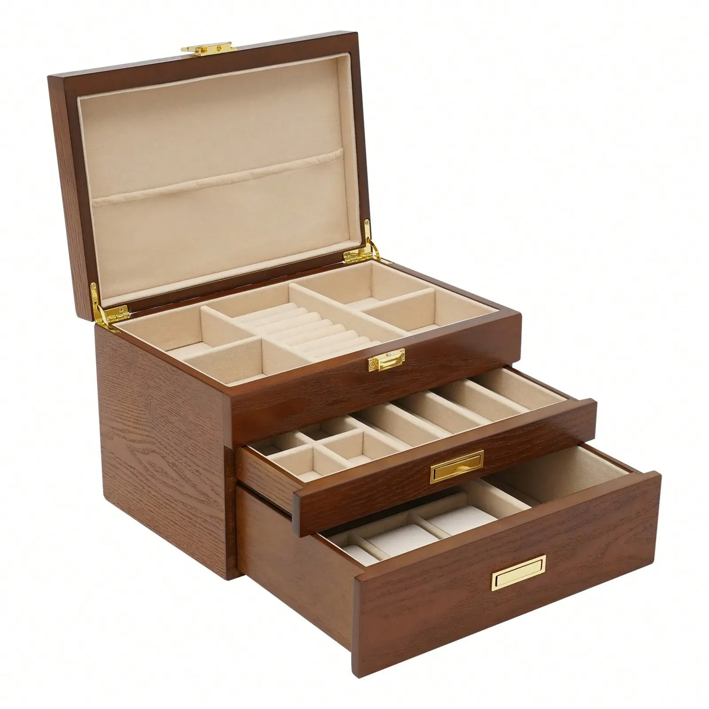 Boîte à bijoux 3 niveaux style japonais – Design raffiné et capacité généreuse