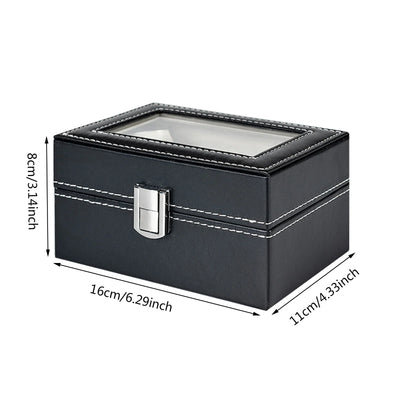 Boîte à montres en cuir noir